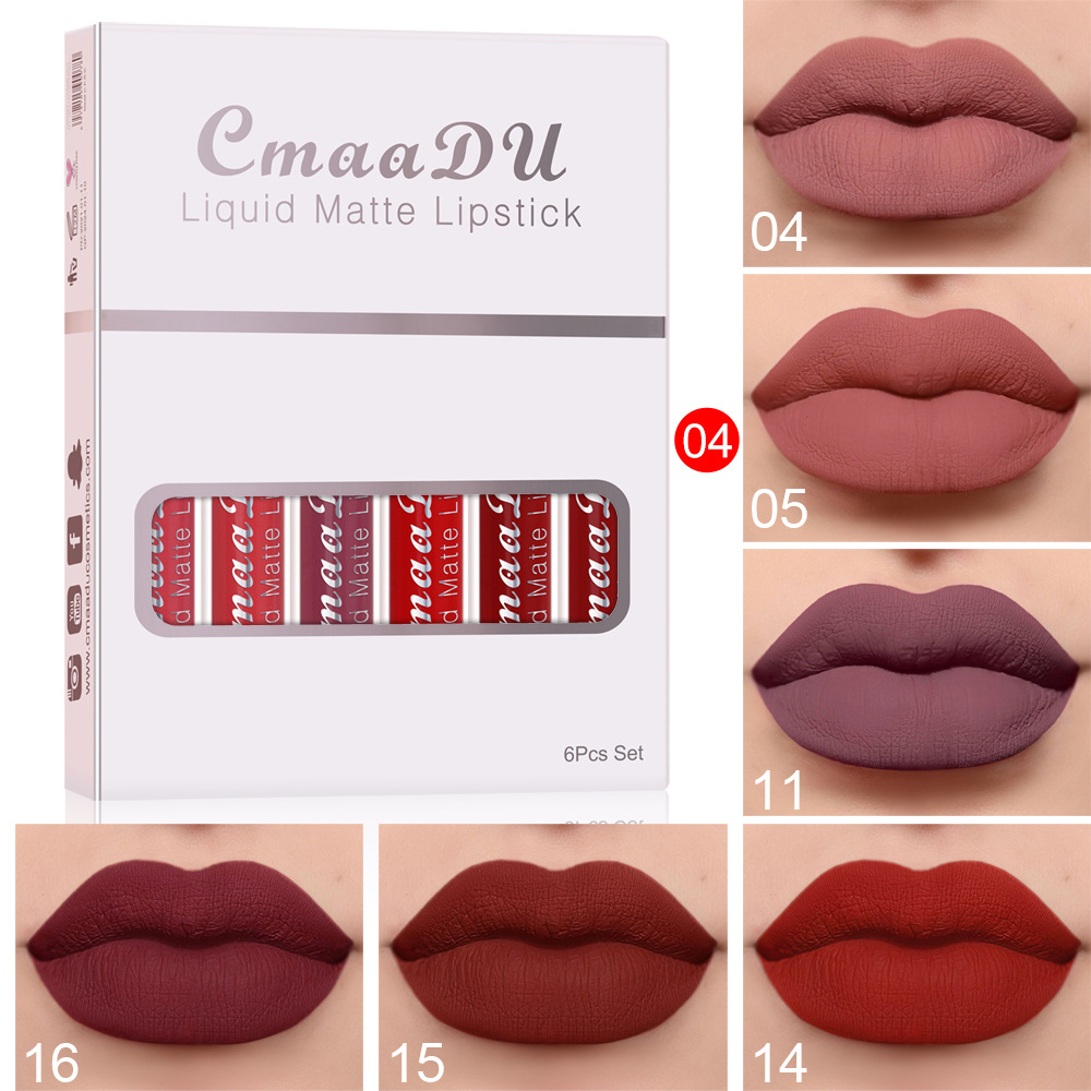 Neolia VelvetKiss – Coffret 6 Rouges à Lèvres Mat Longue Tenue