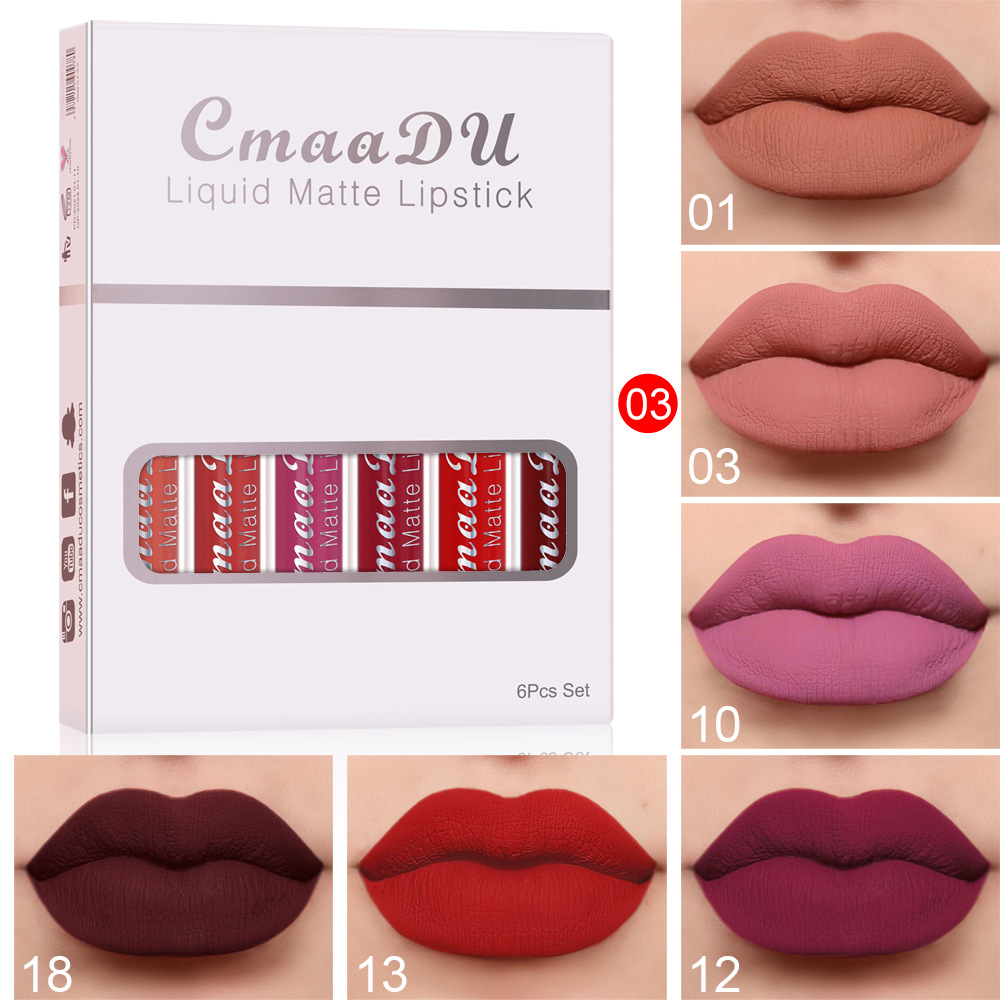 Neolia VelvetKiss – Coffret 6 Rouges à Lèvres Mat Longue Tenue